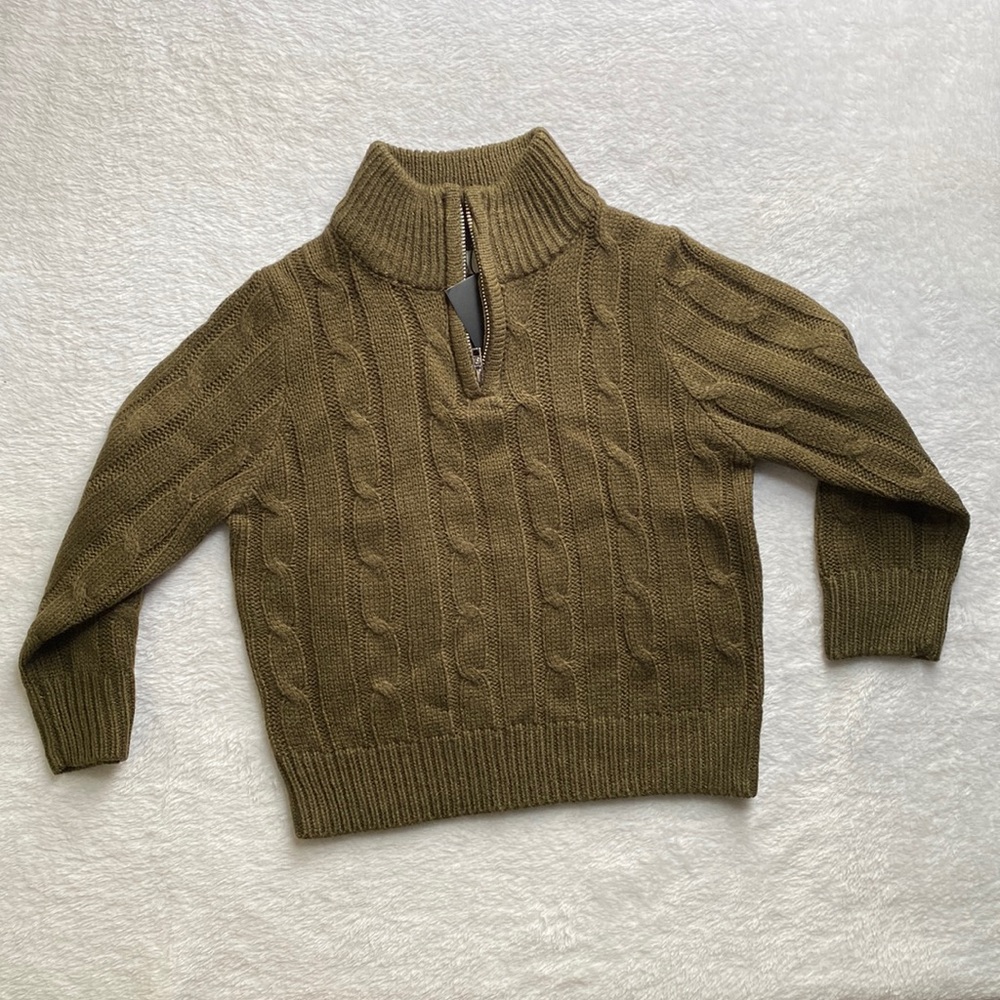 SHEIN Toddler Boys Quarter Zip Cable Knit Sweater (3Y)